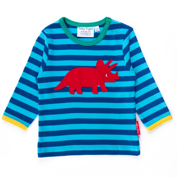 Toby Tiger - LS Tee - Organic Triceratops Applique