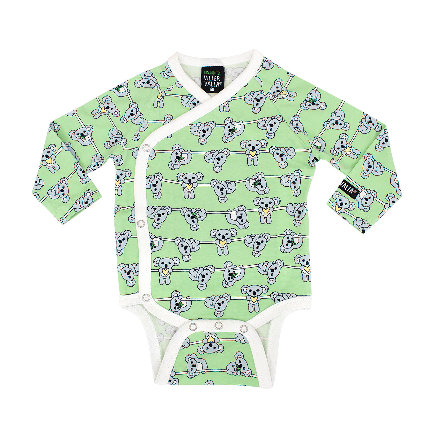 Villervalla - Wrap Body Suit - Koala Bears - Pea