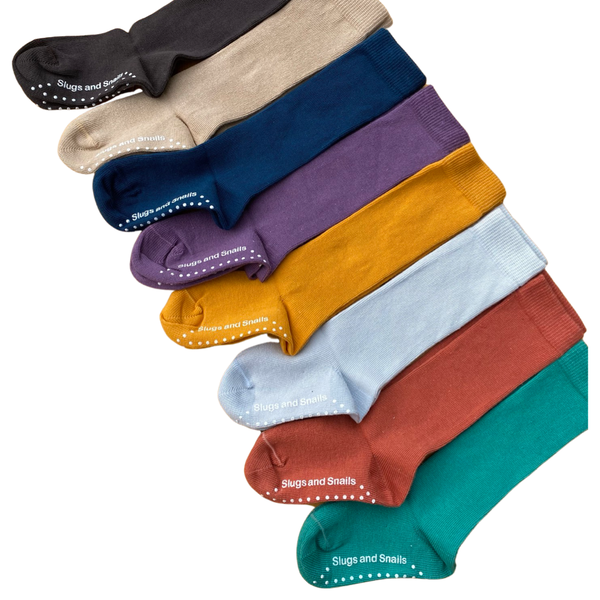 Slugs & Snails - Adult's Knee Socks - Block Colour - Charcoal